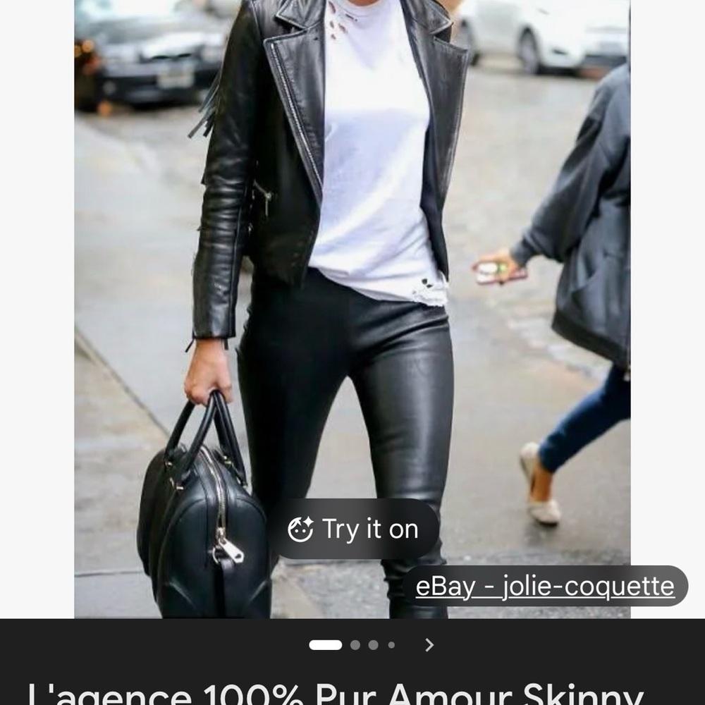 L'AGENCE Amour Lambskin Leather Pull on pants- Size XS